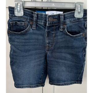 Old Navy Denim Shorts‎ Slim Fit Stretch Adjustable Waist Dark Wash Size 7
